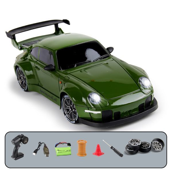 Машинка на радиоуправлении Porsche 911 зеленый для дрифта S814-2 фото