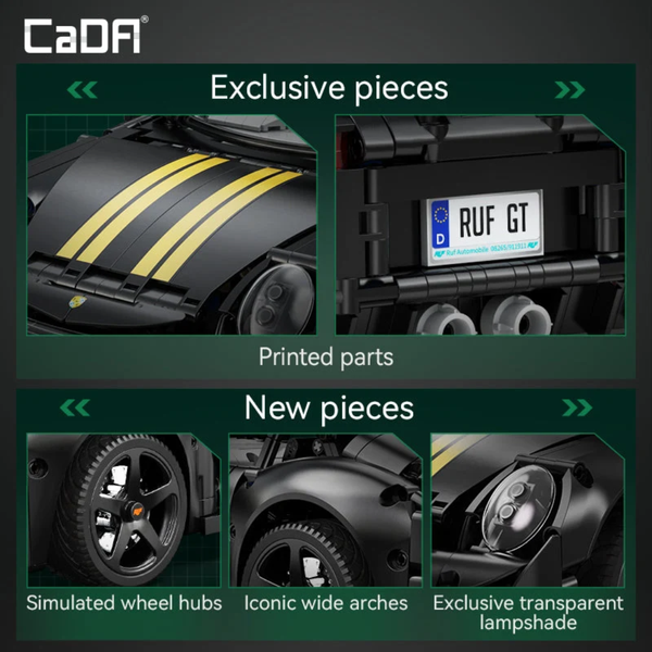 Конструктор CaDA Porsche 911 Black Edition (C63006W): Суперкар 1:10 C63006W фото